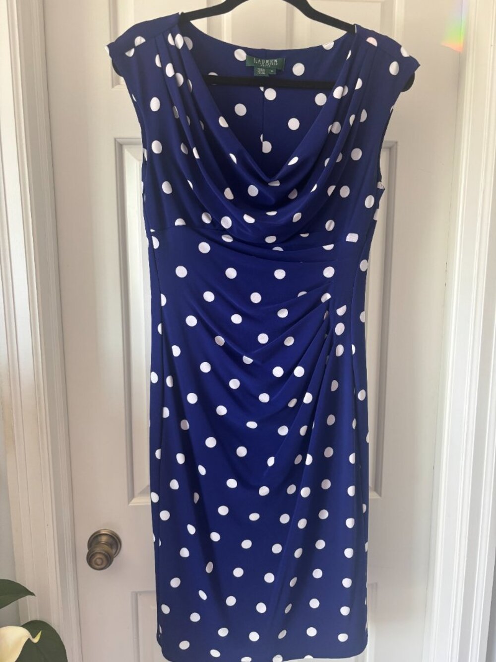 Blue and white polka-dot size 10 Ralph Lauren dress